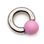 Pink Rose Mega Mini Monster Ring 8mm gauge, 15mm internal diameter, 16mm pink ball