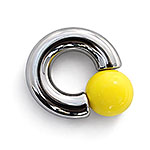 Sunstream Mega Mini Monster Ring 8mm gauge, 12mm internal diameter, 15mm yellow ball