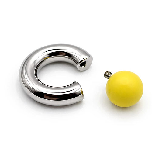 Sunstream Mega Mini Monster Ring 8mm gauge, 15mm internal diameter, 15mm yellow ball